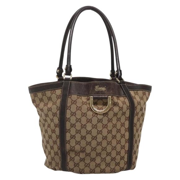 GUCCI GG Canvas Abbey Tote Bag Beige Gold - Picture 1 of 16